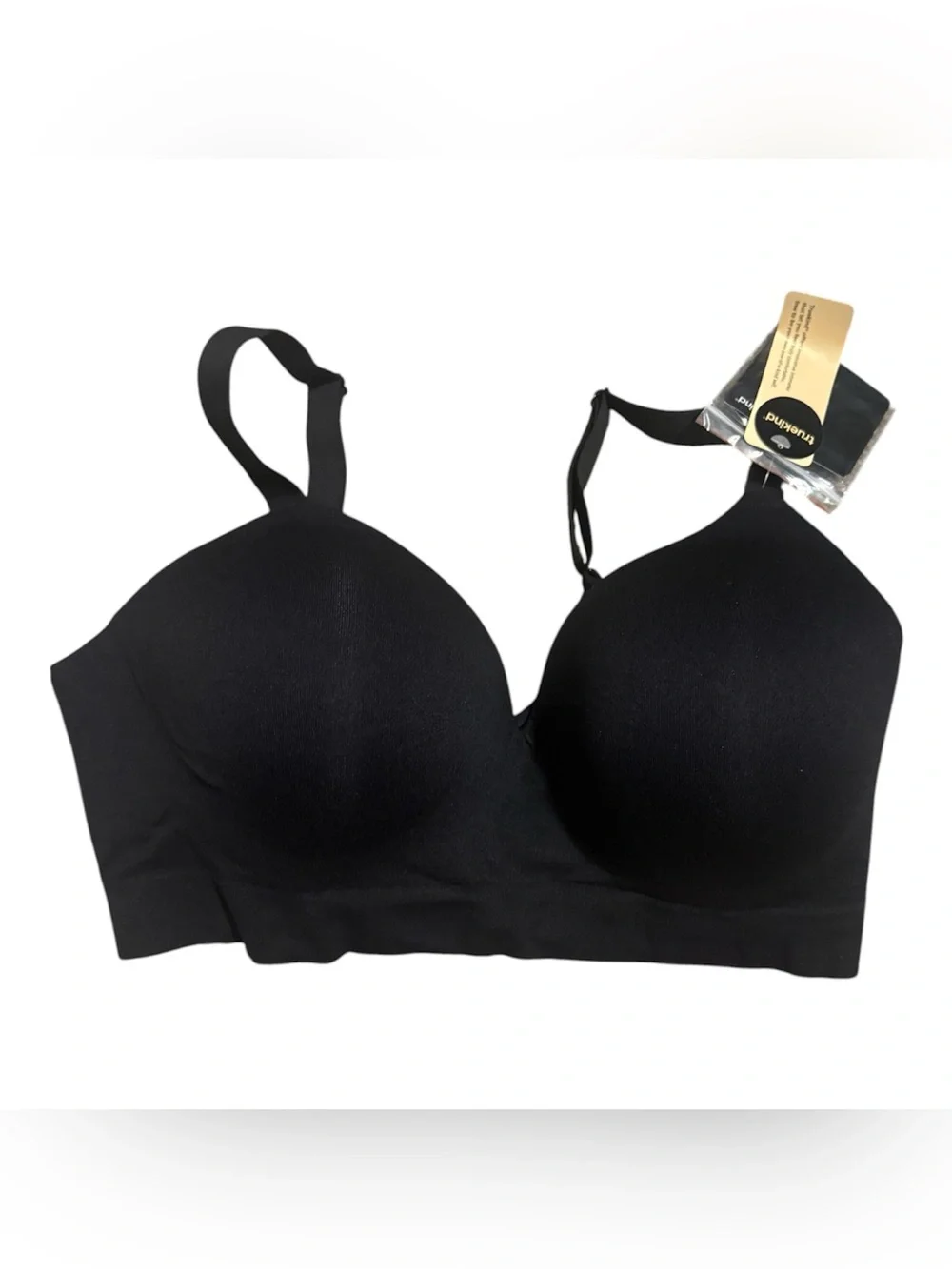 Black Seamless Molded Cup Bra - truekind 2XL